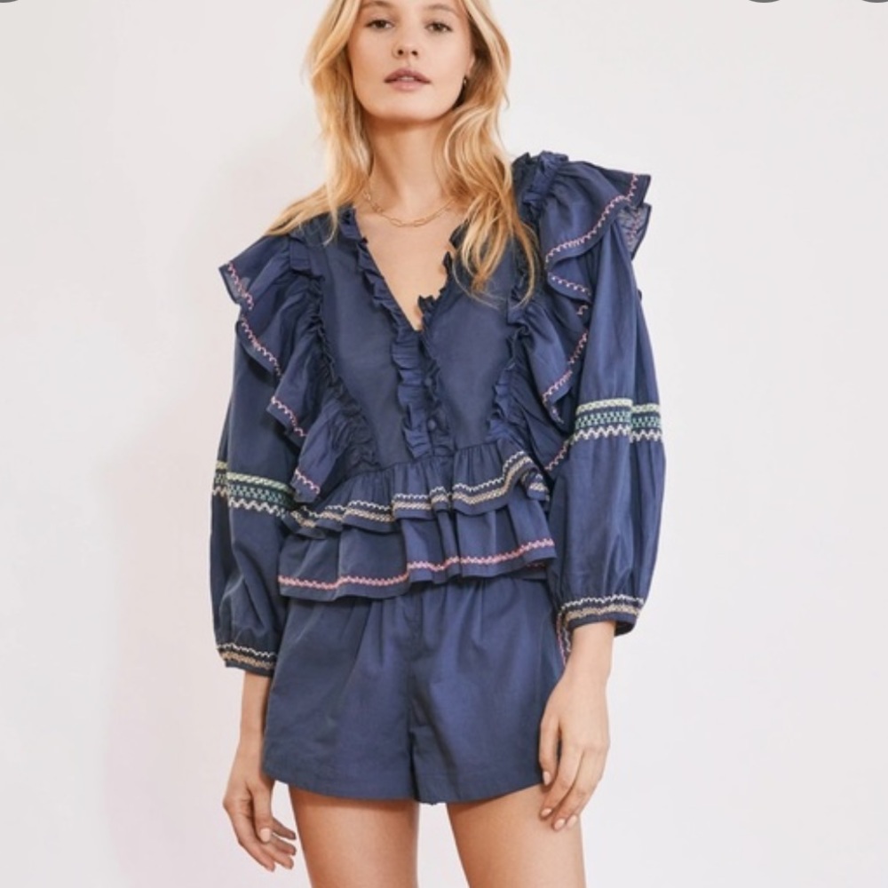 NWT Something Navy Audrey Top